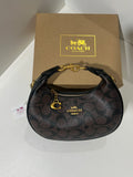C-Inspired Jonie Signature Canvas Shoulder Bag With Box And Dust Bag (Coffee)