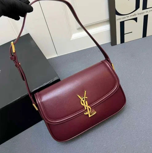 Ysl-Inspired Solferino Shoulder Bag With Box (Wine)