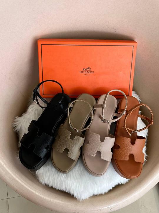 Hermes_Jam_30_Khakhi_Platform_Sandal_With_Original_Box