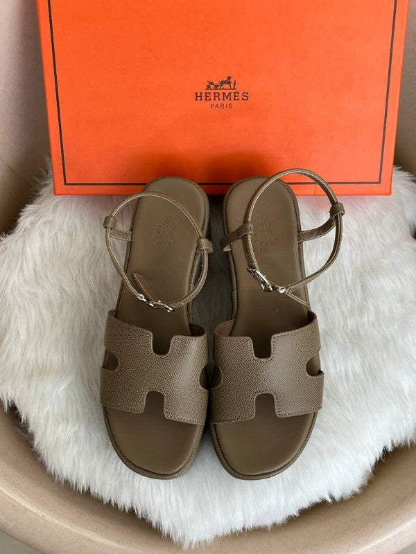 Hermes_Jam_30_Dark_Khakhi_Platform_Sandal_With_Original_Box