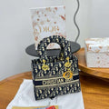D-Inspired Lady Oblique With Box Dust bag And Carry Bag (Black)