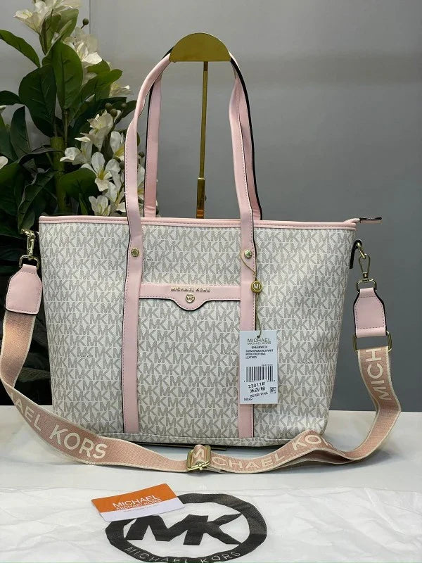 MK-Inspired Tote Bag With Brand Dust Bag (Pink)