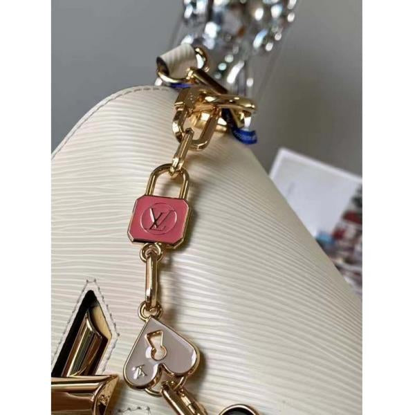 LV-Inspired Twist MM Shoulder Bag With Double Box