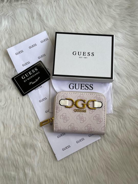 Guess 001 Light Purple Mini Wallet With Original Box Dust Cover Card Premium Packaging