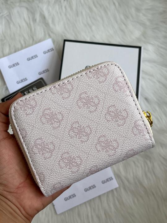 Guess 001 Light Purple Mini Wallet With Original Box Dust Cover Card Premium Packaging