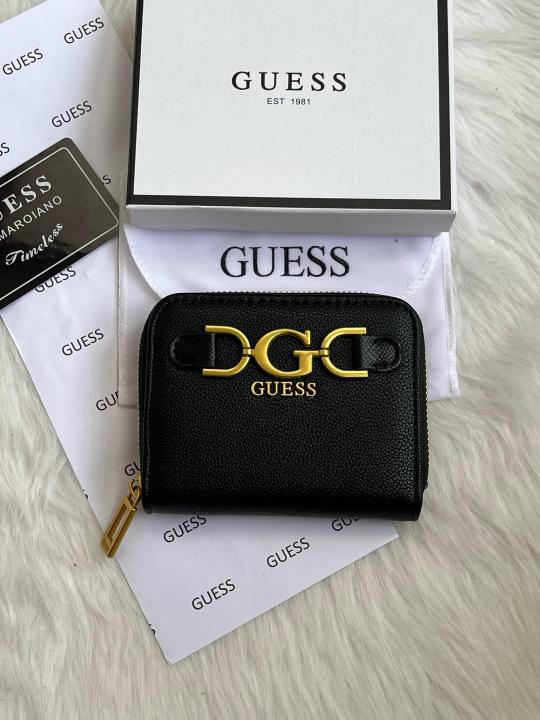 Guess 001 Black Mini Wallet With Original Box Dust Cover Card Premium Packaging