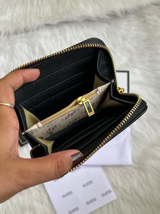 Guess 001 Black Mini Wallet With Original Box Dust Cover Card Premium Packaging