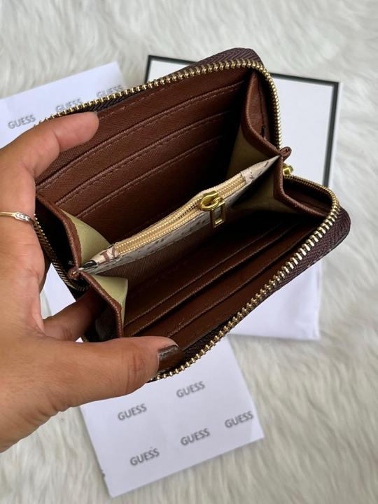 Guess 001 Coffee Mini Wallet With Original Box Dust Cover Card Premium Packaging