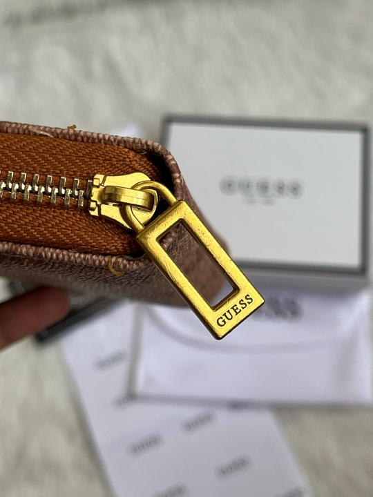 Guess 001 Light Apricot Mini Wallet With Original Box Dust Cover Card Premium Packaging