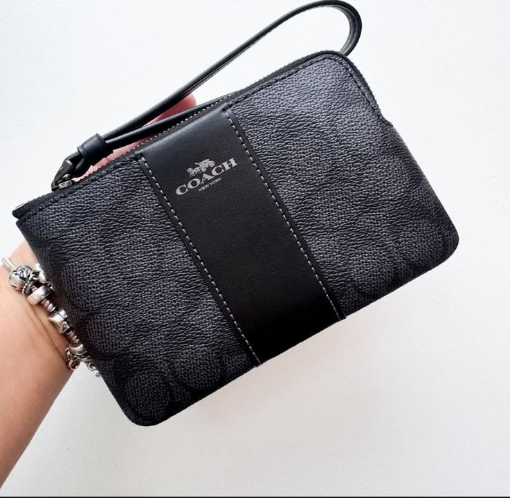 Coach_W1_Corner_Zip_Wristlet_Signature_With_OriginalBox_DustCover