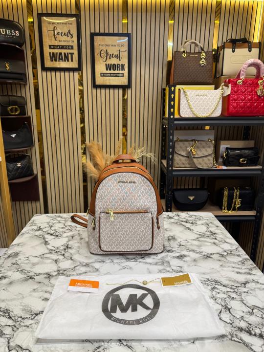 MK-Inspired Adina Backpack With Dust Bag Premium Quality (Beige)
