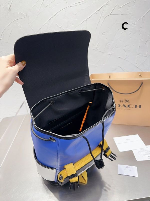 Coach_CB_Track_Backpack_Colorblock_Signature_Canvas_Orange_Accents_With_Dust_Cover_&_Carry_Bag