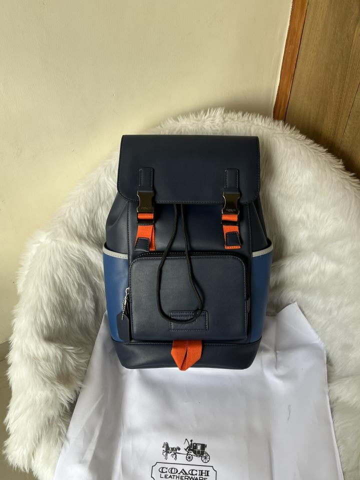 Coach_CB_Track_Backpack_Colorblock_Signature_Canvas_Orange_Accents_With_Dust_Cover_&_Carry_Bag