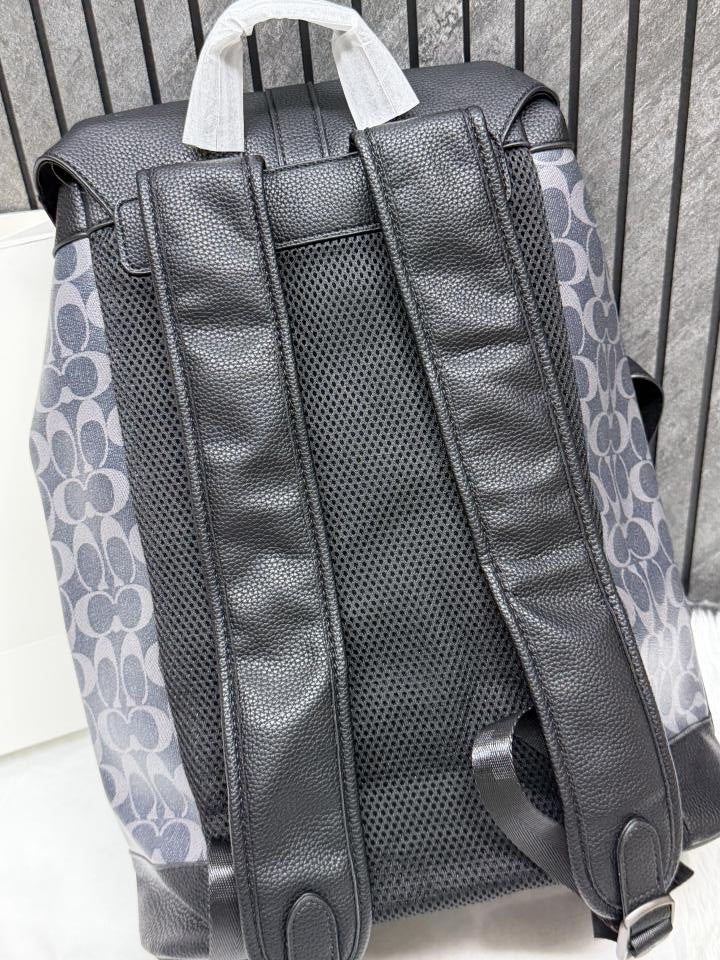 Coach_909_CB_Blue-Black_Warner_Signature_Large_Backpack_With_DustCover_CarryBag