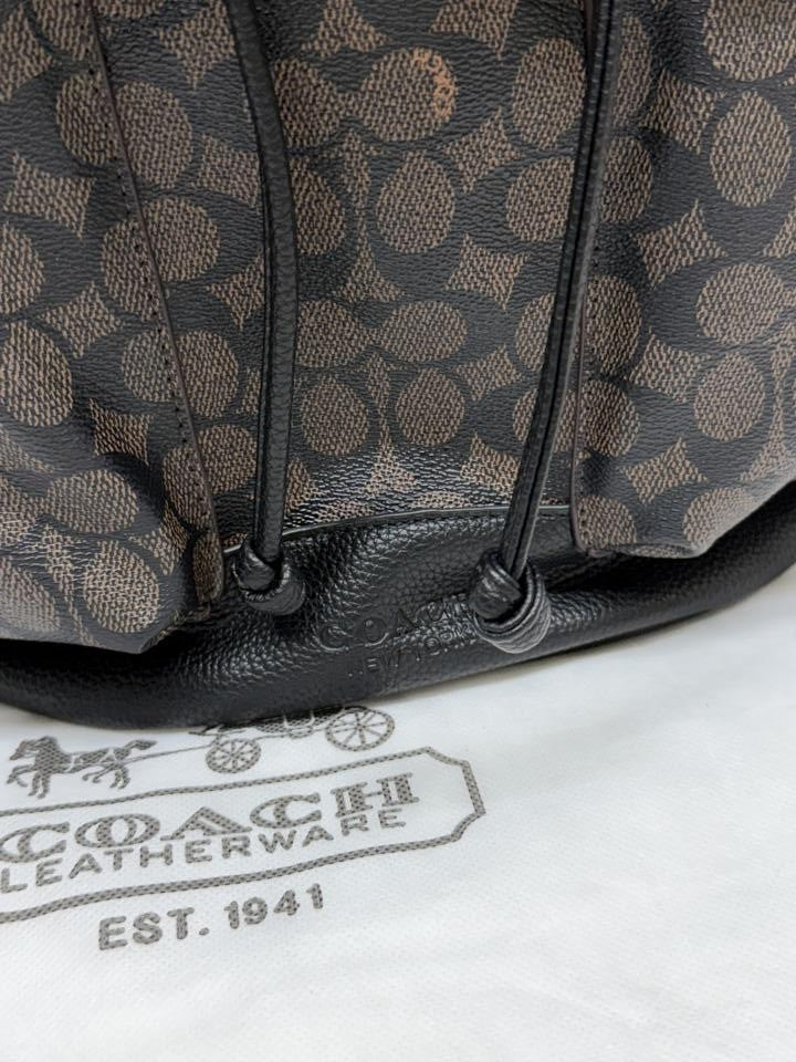 Coach_909_CB_Coffee-Black_Warner_Signature_Large_Backpack_With_DustCover_CarryBag