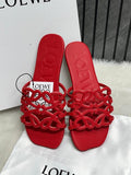 Loewe Red Petal Anagram Slides For Women With Original Box And Dust Cover