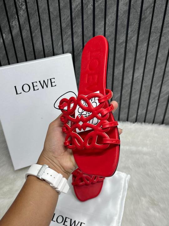 Loewe Red Petal Anagram Slides For Women With Original Box And Dust Cover