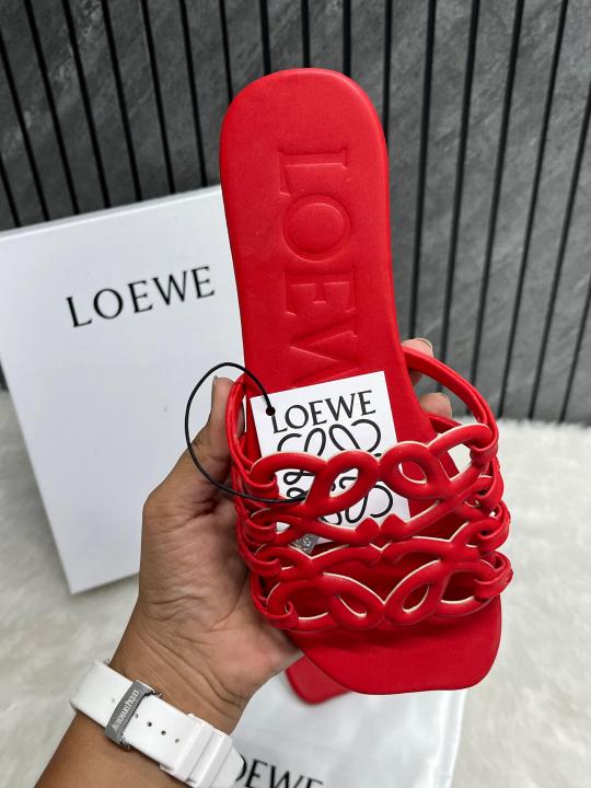 Loewe Red Petal Anagram Slides For Women With Original Box And Dust Cover