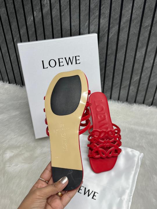 Loewe Red Petal Anagram Slides For Women With Original Box And Dust Cover