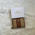C-Inspired Chelsea Stripe Zip Wallet Premium Quality With Box (Brown)