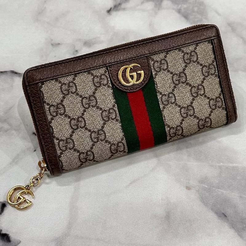 G-Inspired Heritage GG Stripe Zip Wallet With Box (Black)