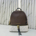 MK-Inspired Rhea backpack double zipper with Dust Bag (Coffee black)