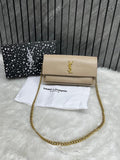 Ysl Sunset Biege Small Shoulder Bag With Original Box & Dust Cover