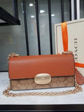 C-Inspired Eliza Flap Crossbody Bag (Brown)