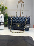 Chanel-Inspired Jumbo Shoulder Bag (Black)