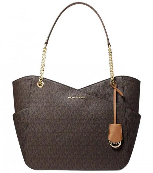 MK-Inspired jet set travel Tote Bag with Dust Bag (Coffee Brown)