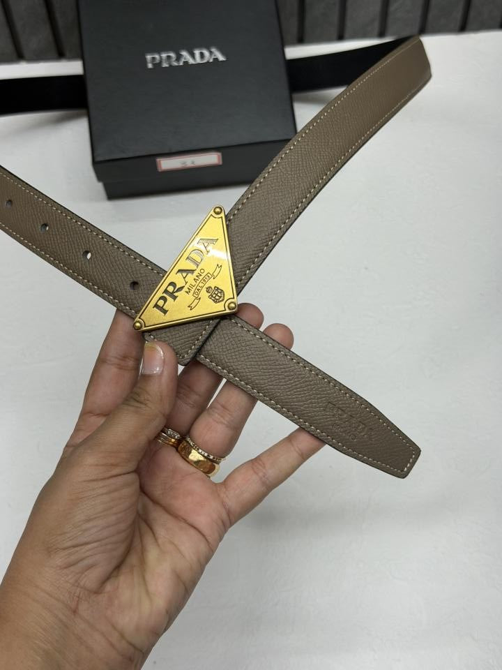 Prada_34_Khakhi_womans_Belt_With_OriginalBox_DustCover