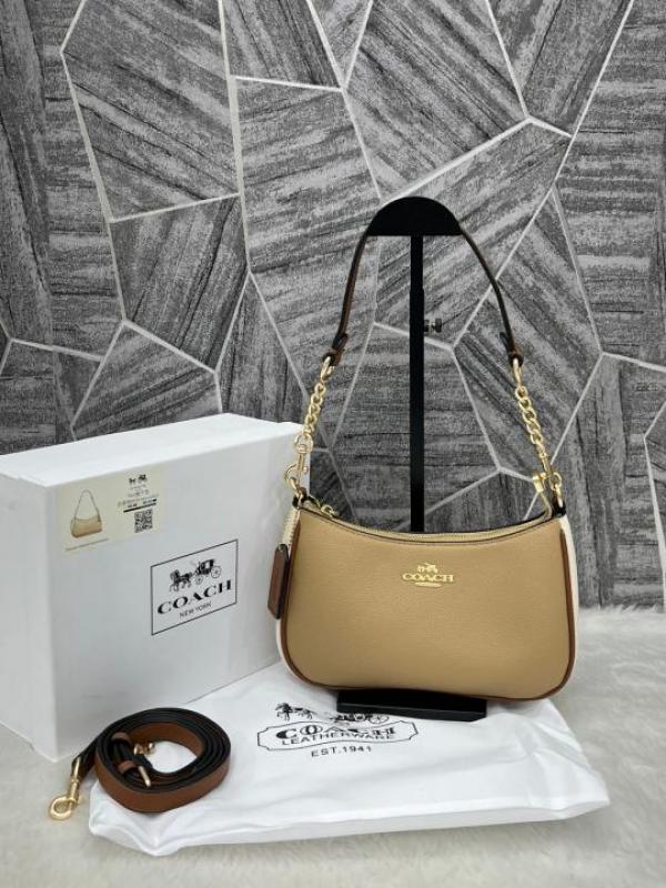 Coacch Teri Milk Tea Plain ShoulderBag With OriginalWhite Box SuperPremium