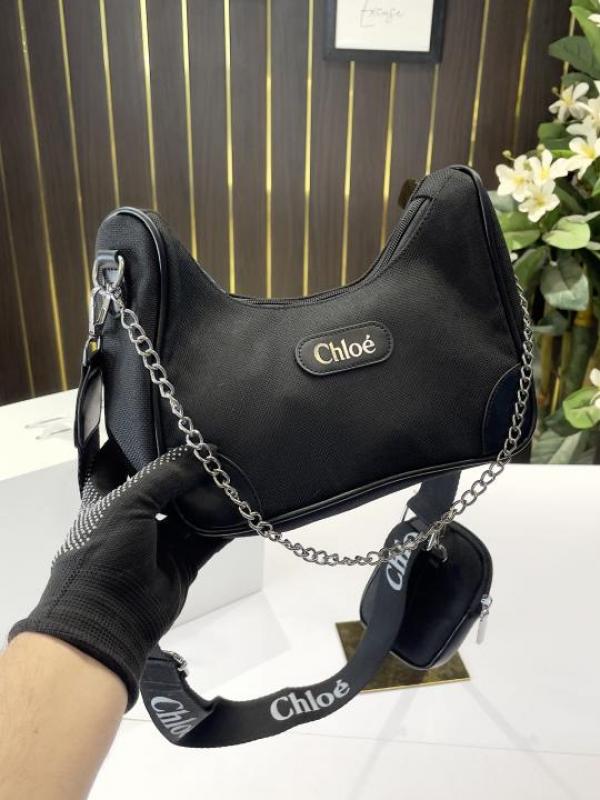 Chloe-Inspired Shoulder Chain Canvas Sling Bag With Box