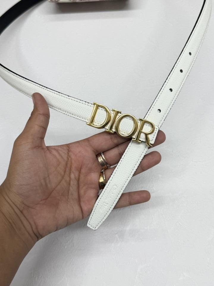 Diorr 25 White Womans Belt With originalBox DustCover