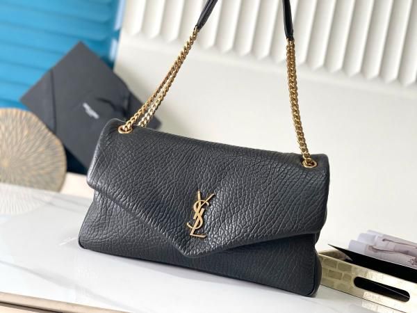 YSL-Inspired Calypso Shoulder Bag With Dust Bag (Black)