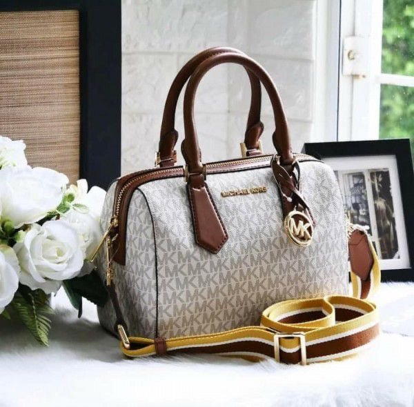 MK-inspired Speedy Boston 22cm Bag with Dust Bag And Carry Bag (Biege-Brown)