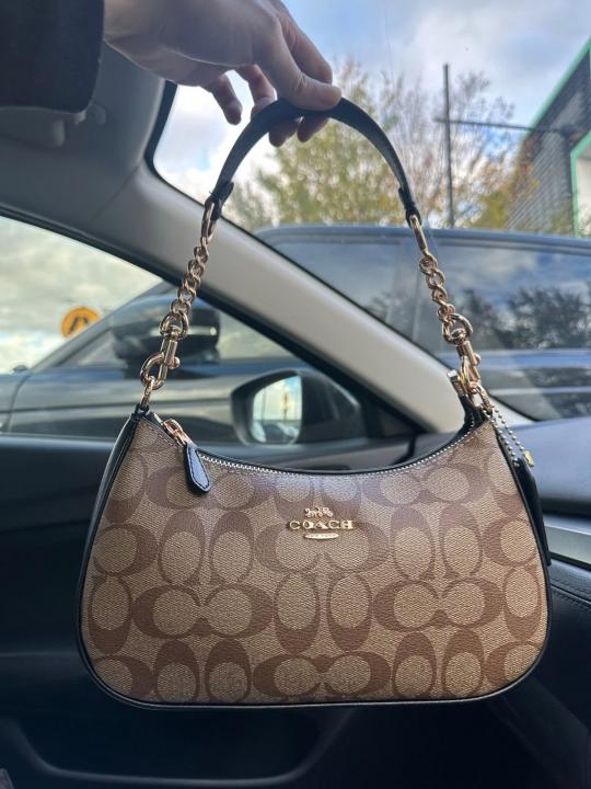C-Inspired Teri Hobo Bag With Box (Apricot-Black)