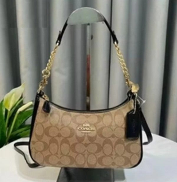 C-Inspired Teri Hobo Bag With Box (Apricot-Black)