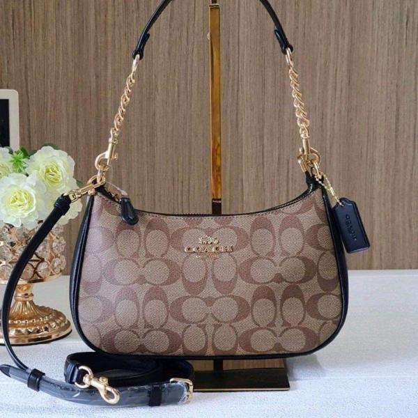 C-Inspired Teri Hobo Bag With Box (Apricot-Black)