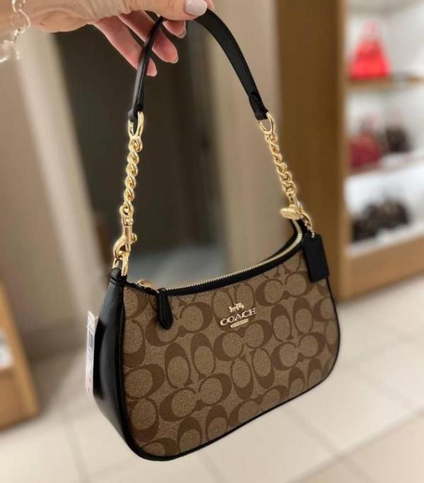 C-Inspired Teri Hobo Bag With Box (Apricot-Black)