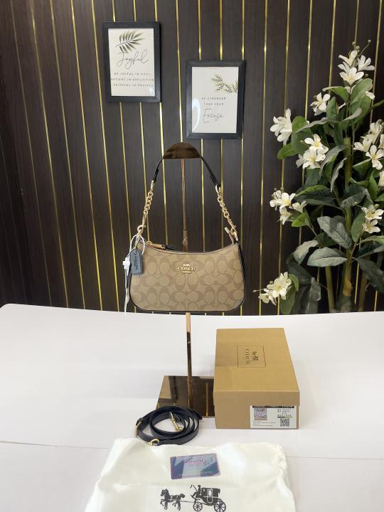 C-Inspired Teri Hobo Bag With Box (Apricot-Black)