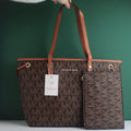 MK-Inspired Large Jet Set Big Mk Print Tote Bag With Dust Bag (Brown)