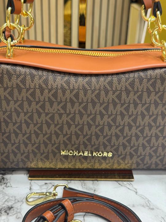 MK-Inspired Jet Set Medium Camera Crossbody Bag With Box And Dust Bag Including Carry Bag (Brown)