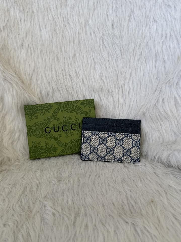 Guccii 57 Blue Unisex CardHolder With Original Box