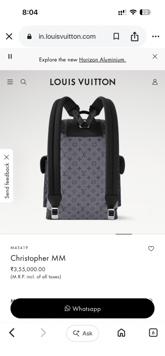 Louiss Vuitton CB Christopher MM Backpack With Original CarryBag & DustCover