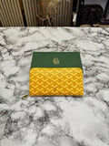 Goyard Inspired Matignon GM Signature Chevron Long Wallet With Box (Yellow)