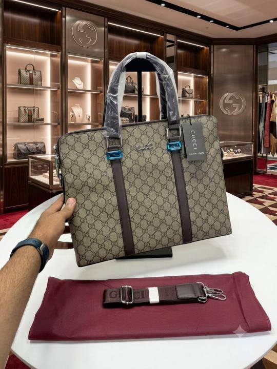 Guccci.i premium laptop Bag With Long Strap & Dustbag Etc Model 638