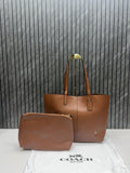Coacchh Tan Brown North Tote With DustCover & Pouch