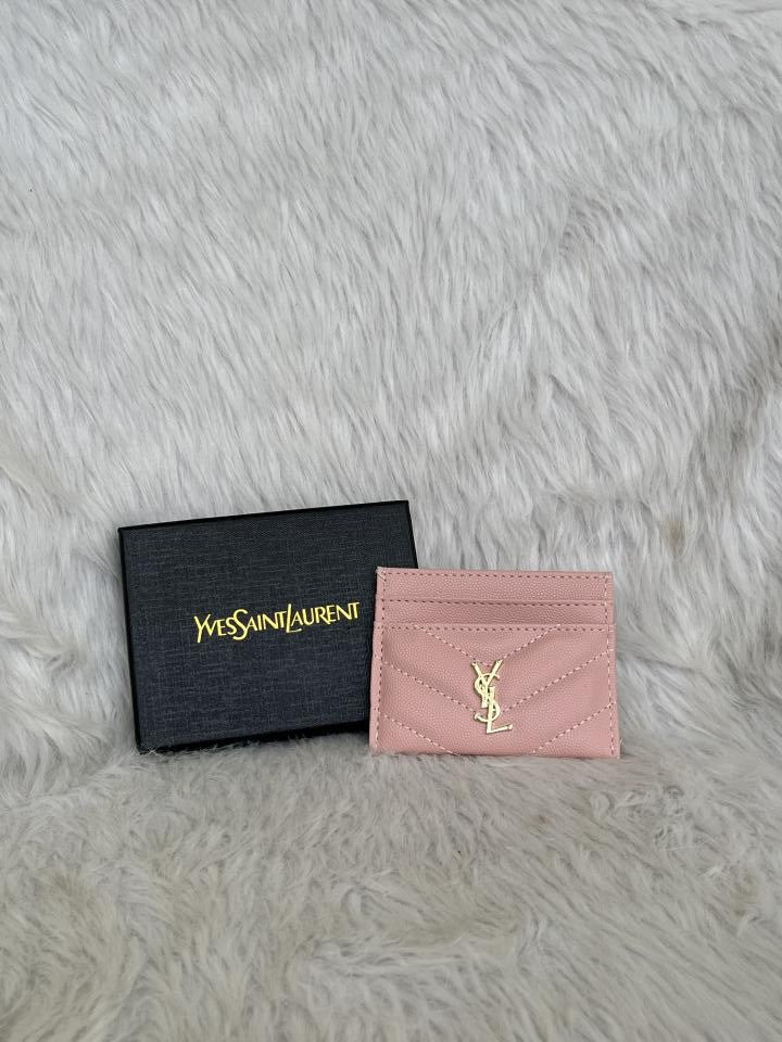 Ysl Unisex YS5 Pink Gold CardHolder With OriginalBox
