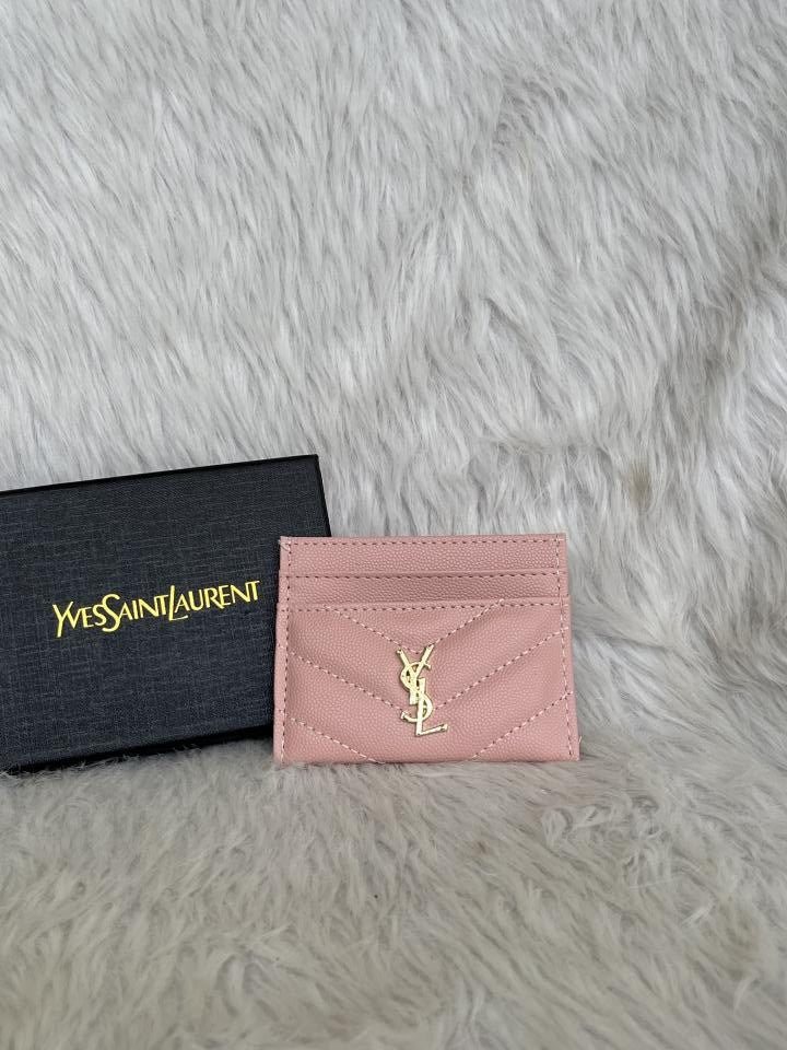 Ysl Unisex YS5 Pink Gold CardHolder With OriginalBox